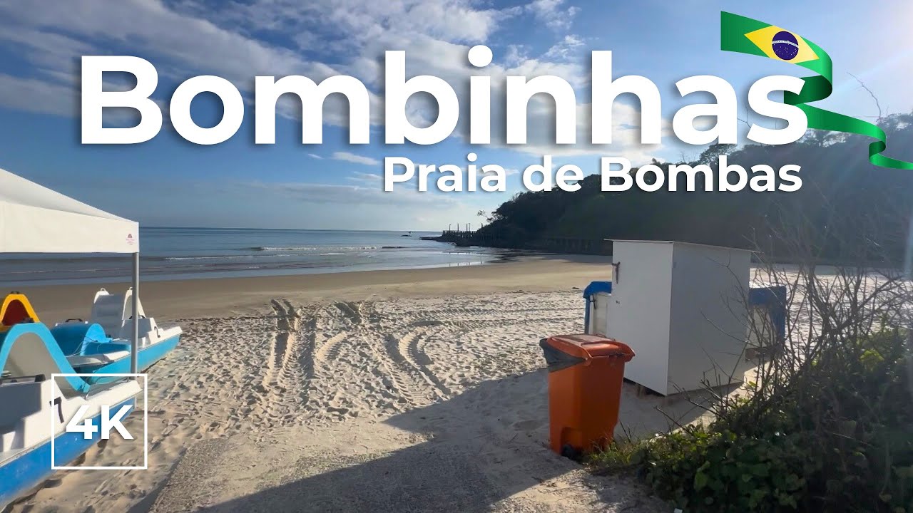 Andando pela praia de Bombas em Bombinhas-SC | Som relaxante da natureza.