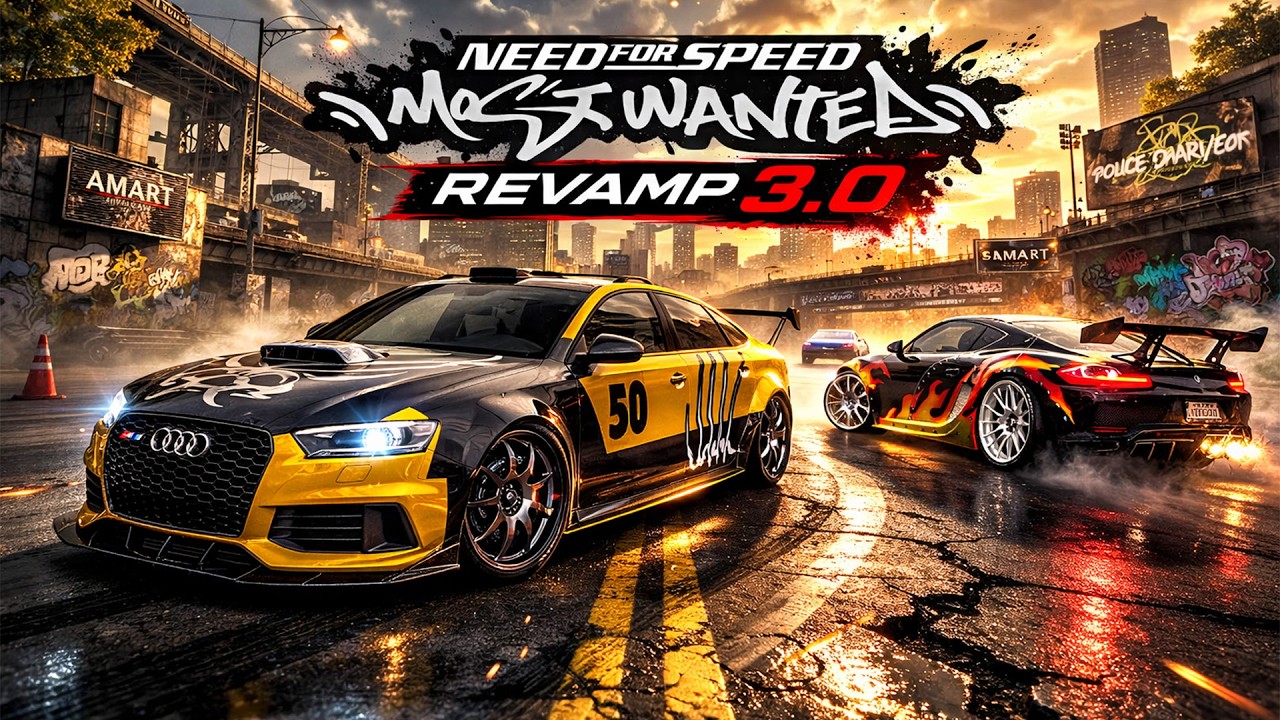 NFS Most Wanted Revamp 3.0 | Audi RS6 vs Porsche Cayman S