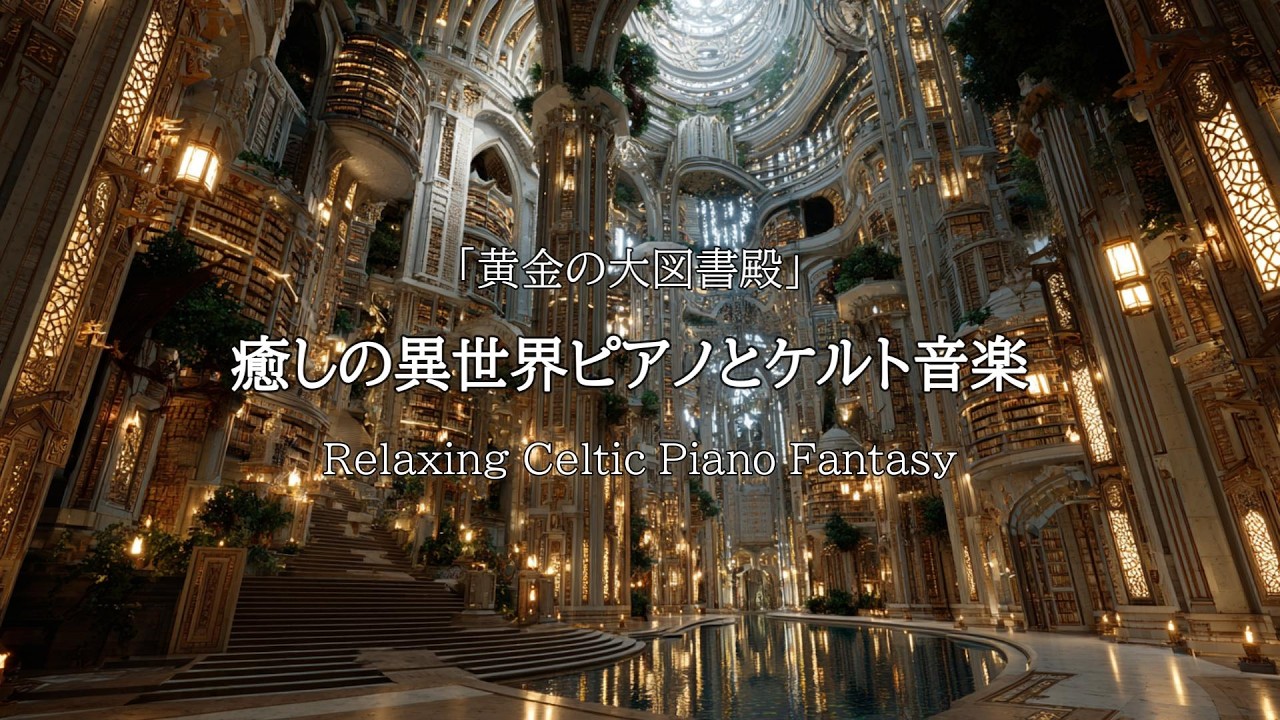 【異世界ピアノ音楽/Celtic Music】黄金の大図書殿【作業用ＢＧＭ・勉強用・睡眠用ＢＧＭ】Golden Grand Library｜Relaxing Celtic Piano Fantasy