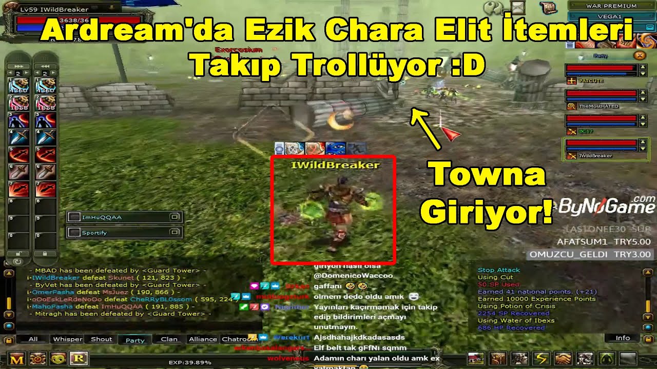 DomenicoWacco - Ardream'da Ezik Chara Elit İtemleri Takıp Trollüyor :D | Knight Online