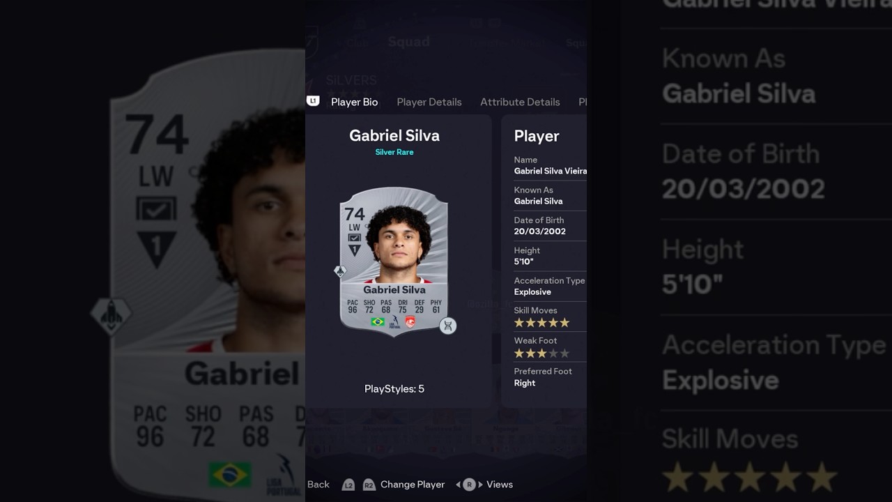 Gabriel Silva with 5⭐️ Skills is a CHEAT CODE 😂 #eafc #eafc26 #fc26 #fut #football #shorts