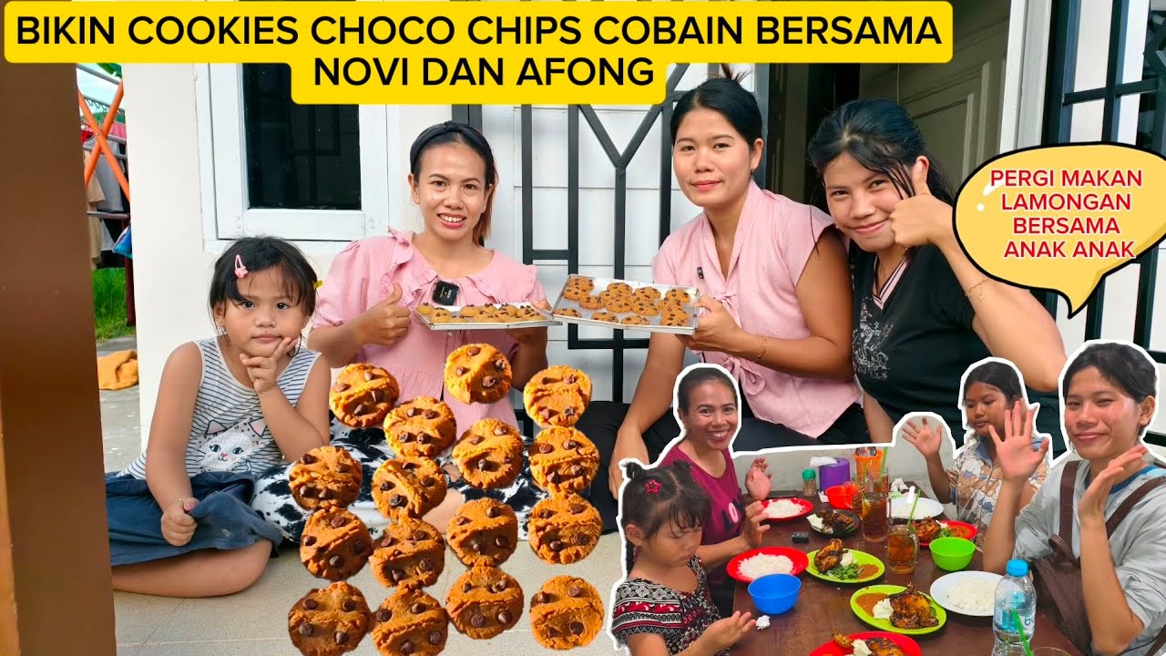 BAWA ANAK ANAK PERGI MAKAN LAMONGAN & BIKIN COOKIES CHOCO CHIPS CICIPIN BERSAMA