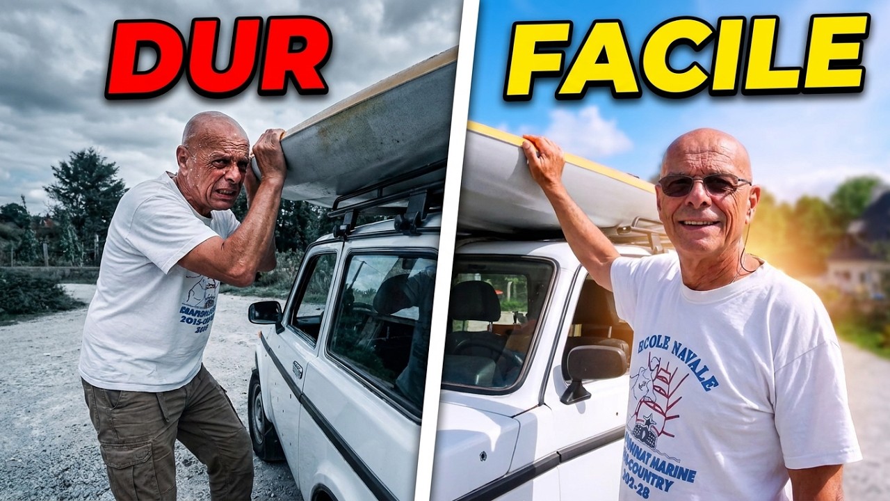 Monter facilement un kayak sur une voiture.