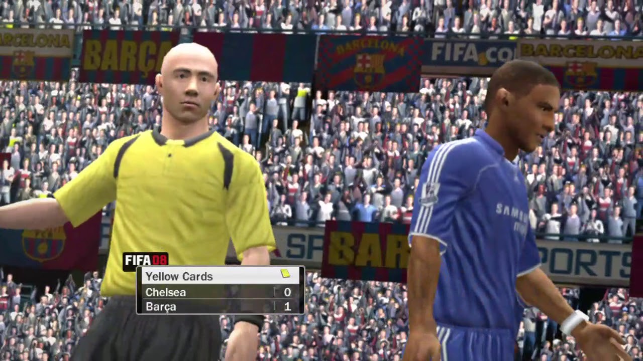 FIFA 08 Chelsea F.C. vs FC Barcelona World Class Difficulty Gameplay