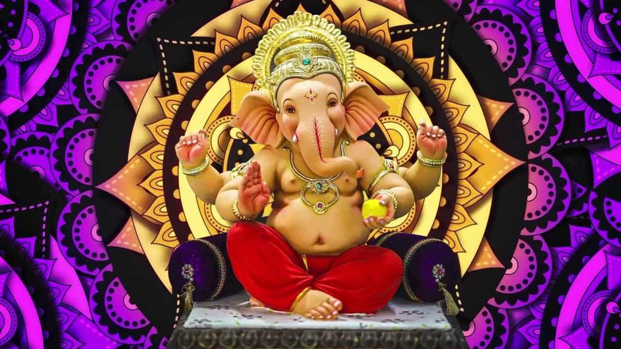 Ganesha Free Animated Background Motion Video [1 Hour] | Ganpati Motion Background 4K | Ganesh Video