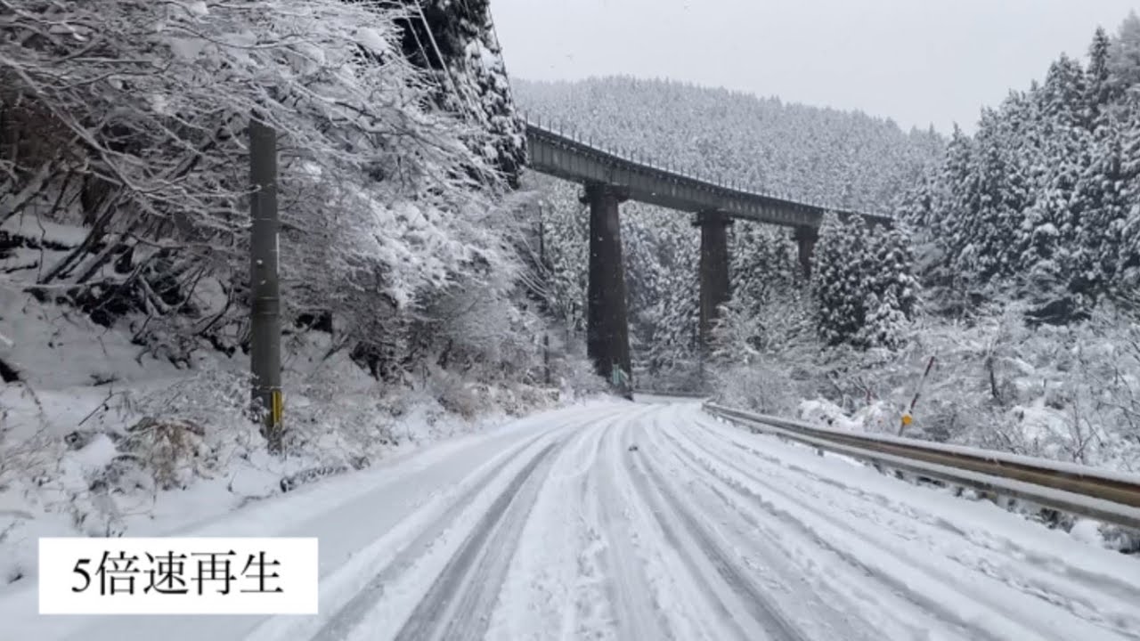 雪道　2020.12.19  8:30AM国道183号　広島県庄原市西城町まちなか→スノーリゾート猫山（西城町三坂）