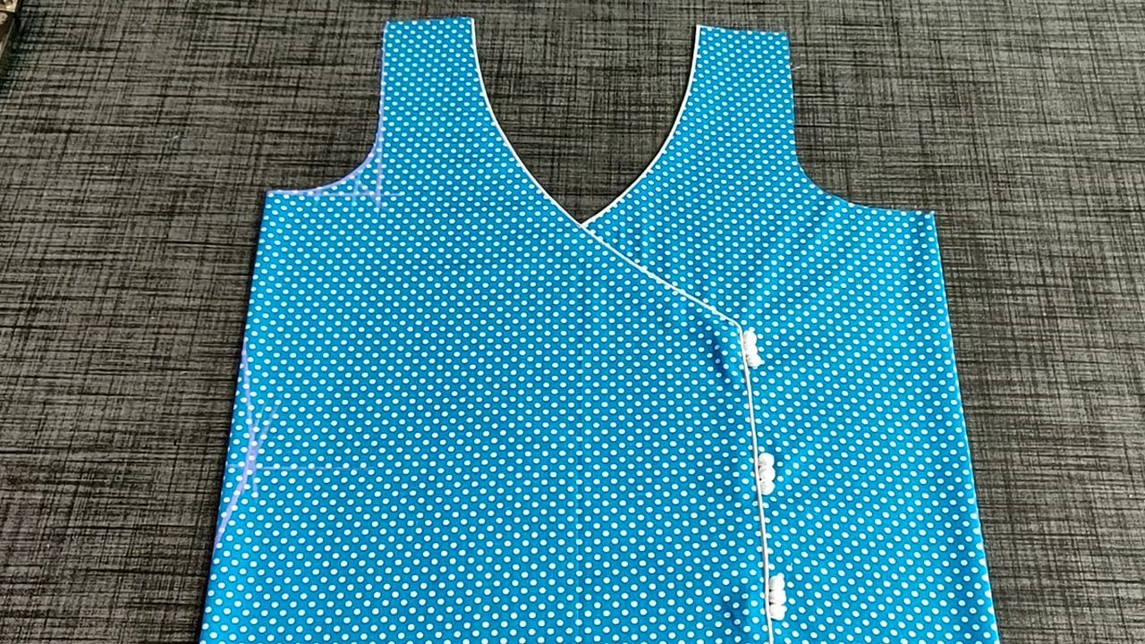Very Beautiful and stylish Angrakha style front Kurti Design Cutting and Stitching with easy method.