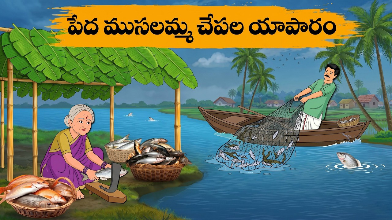 Telugu Stories - తెలివైన పేద ముసలమ్మ చేపల యాపారం - moral stories in telugu - Neethi Kathalu -kathalu