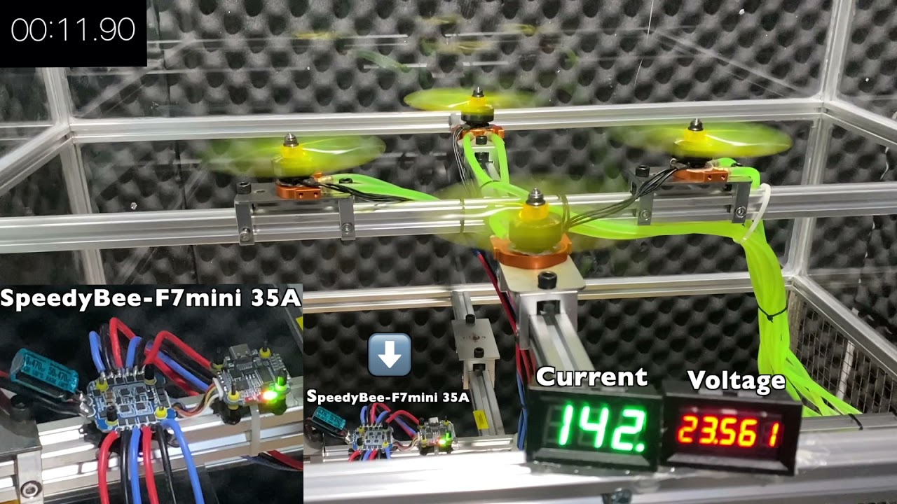 SpeedyBee 35A BLHeli S Mini 4 in 1 ESC Stress Test   Continuous 35A output for 30 seconds