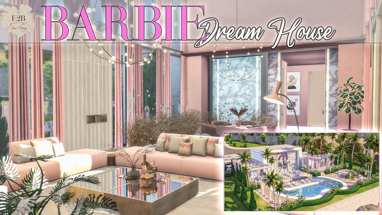 BARBIE DREAM HOUSE | Sims 4 CC Speed Build | DOWNLOAD LINK (TRAY+CC+LINKS)