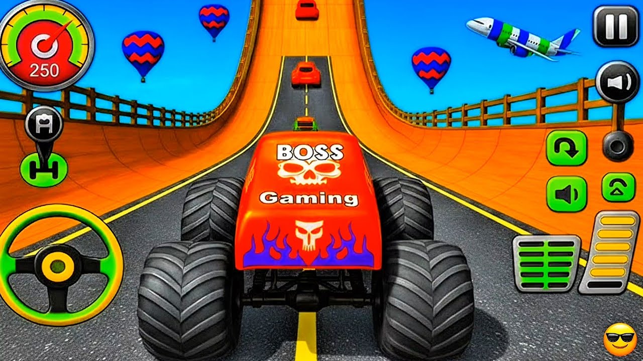 Impossible Mega Ramp Challenge 😱 Monster Truck Stunt Racing | Boss Mega Ramp