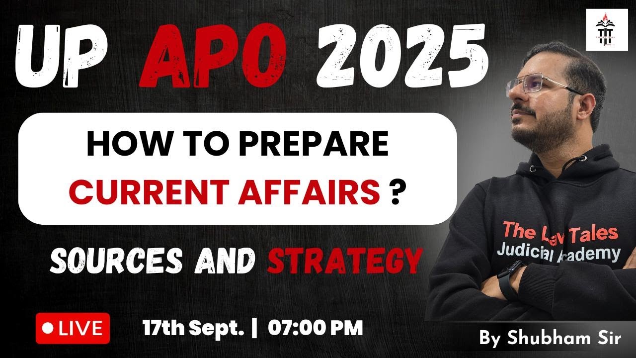 UP APO 2025 | How to prepare Current Affairs for UP APO 2025 ? | Shubham Sir