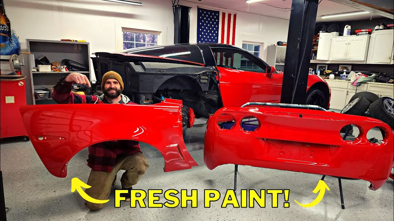 FRESH PAINT: Repairing The Body Damage On My CHEAP Corvette Z06!