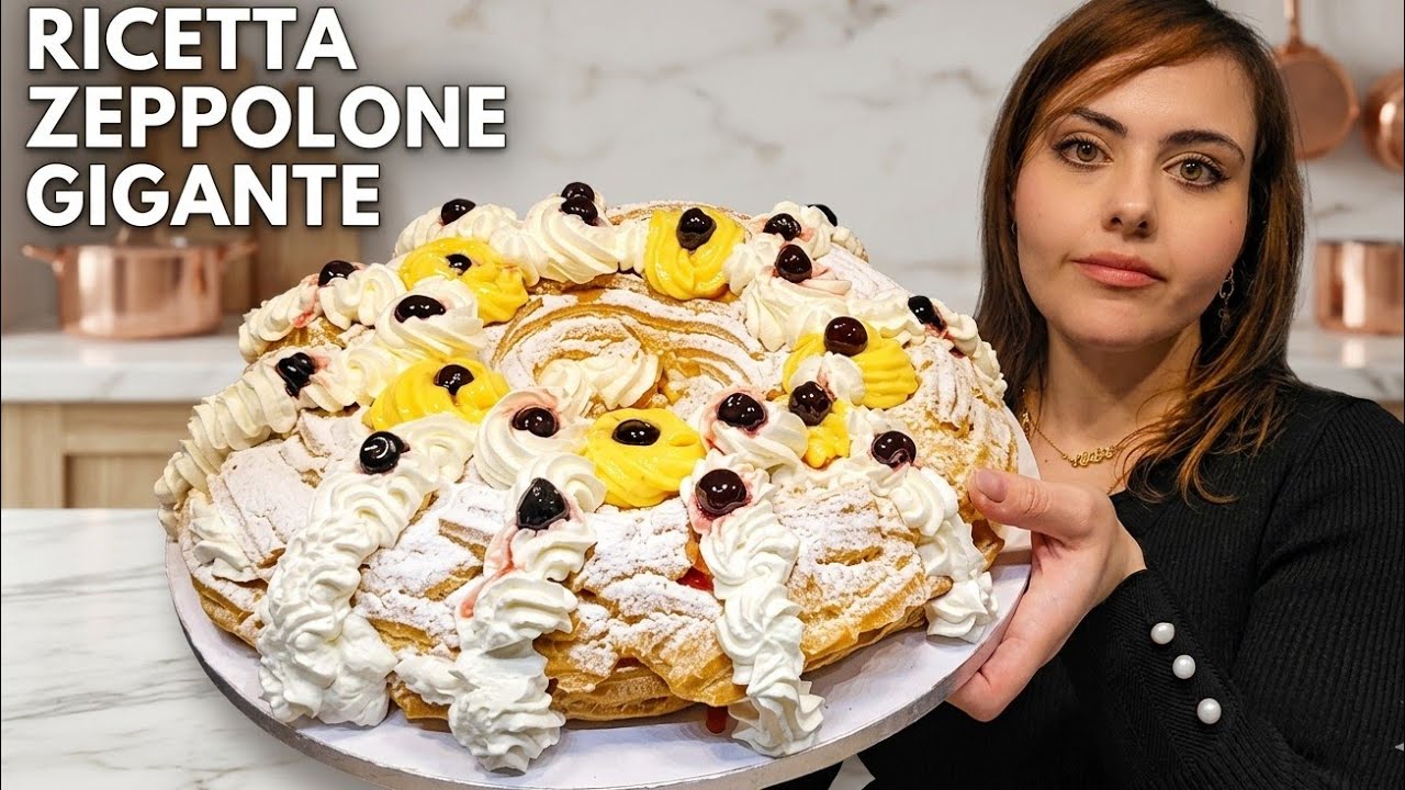 IF YOU WANT TO WOW YOUR GUESTS PREPARE: GIANT CREAM PUFF WITH PASTRY CREAM AND SOUR CHERRIES