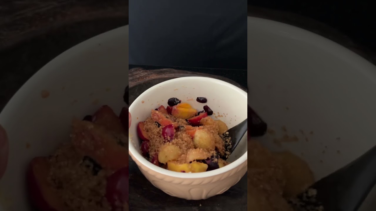 Mixed stone fruit crumble