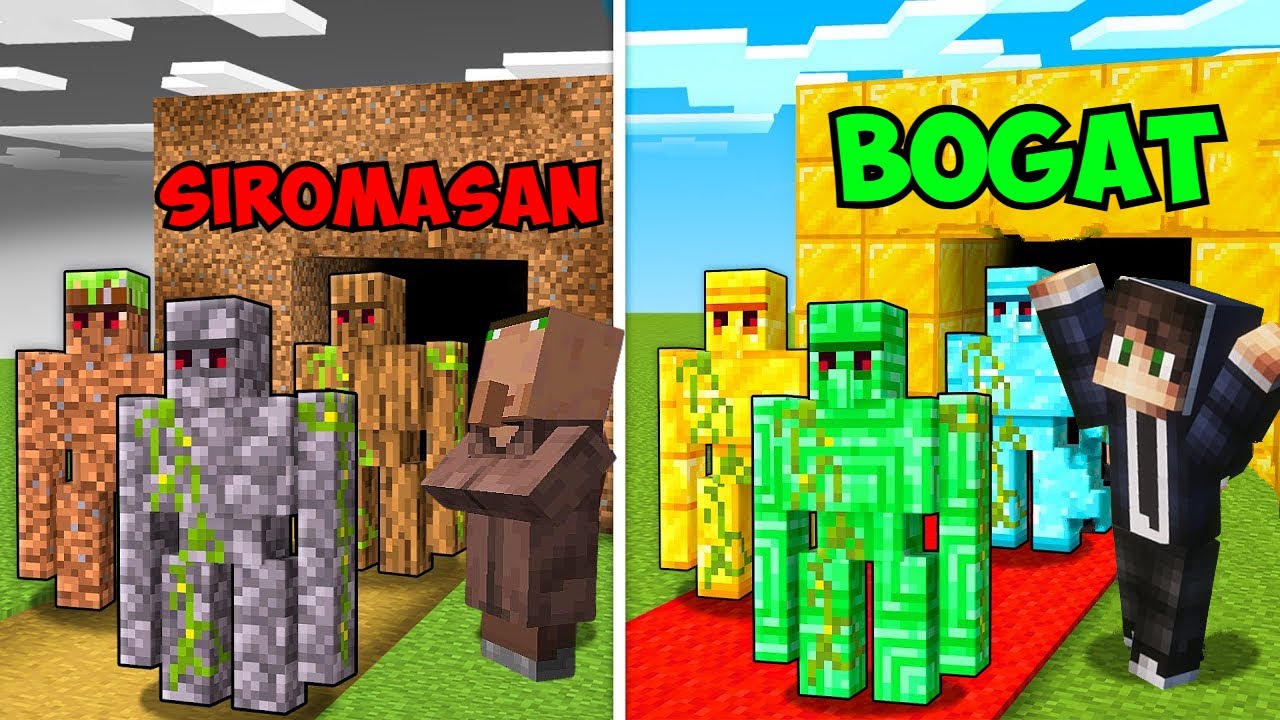 Kovalski SIROMAŠNA vs Rage BOGATA Golem Armija Survival Battle u Minecraft-u…
