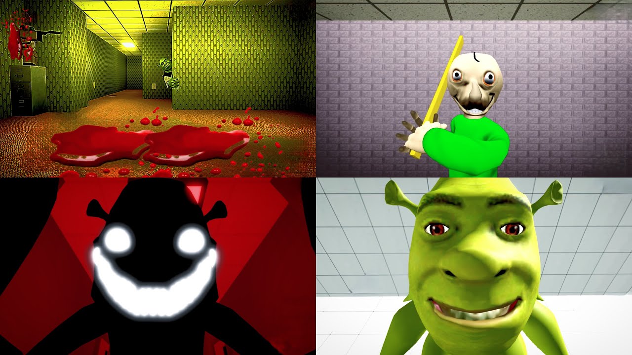 Shrek In The Backrooms Roblox All Entity Jumpscare Update