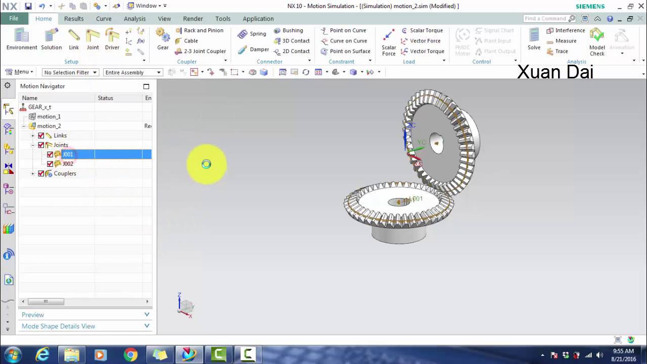 nx motion simulation tutorials for beginner bevel gear working