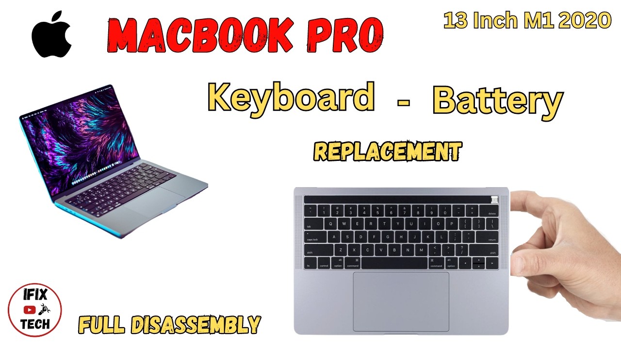 Apple MacBook Pro Keyboard and Battery Replacement FULL DISASSEMBLY
