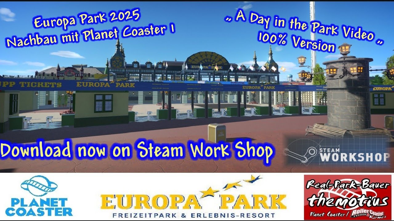 Europa Park 2025 - A Day in the Park Video -  Nachbau mit Planet Coaster 1 von themotius