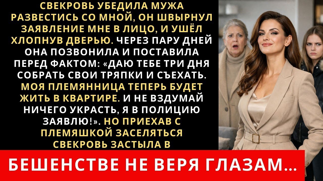 Свекровь убедила мужа развестись со мной  Вот только не знала, чем ей это обернётся…