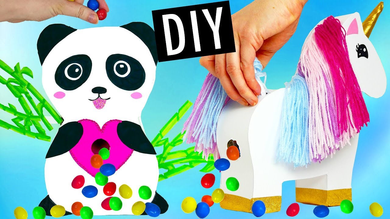 DISTRIBUTEURS DE BONBONS KAWAII LICORNE ET PANDA DIY