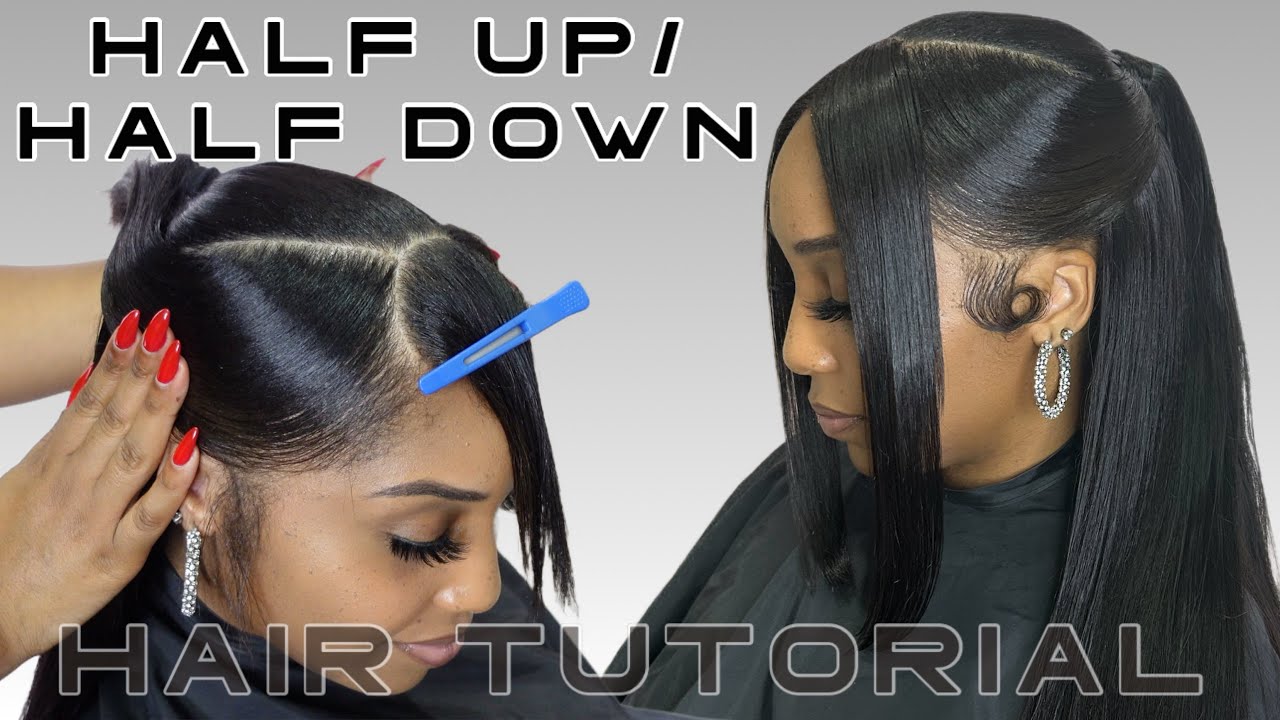 How To: Half Up Half Down Sew In With Bangs