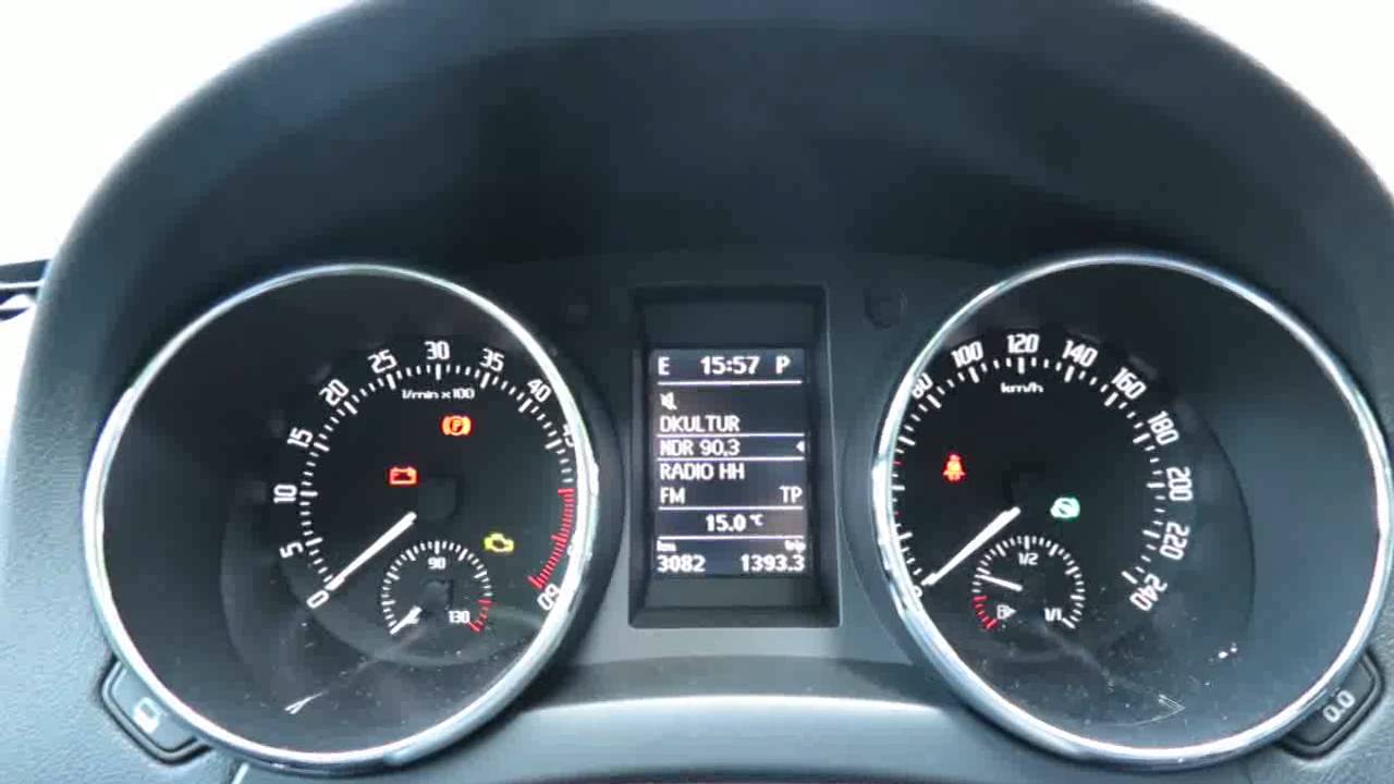 Skoda Yeti Bordkontrollanzeige