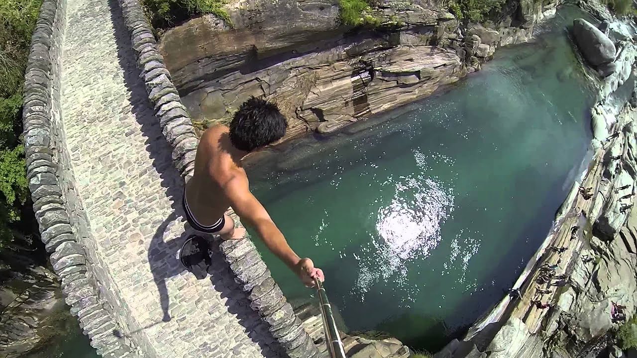 GoPro Studio 2.0 - Jumping off Lavertezzo Bridge in Switzerland