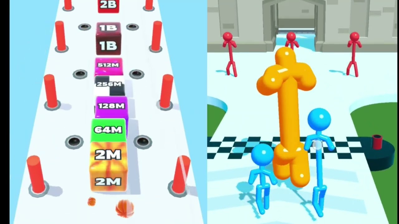 Jelly Run 2048 Gameplay V/S Tall Man Run Gameplay | Who Wins ? 🏆 #gaming #gameplay #jellyrun2048game