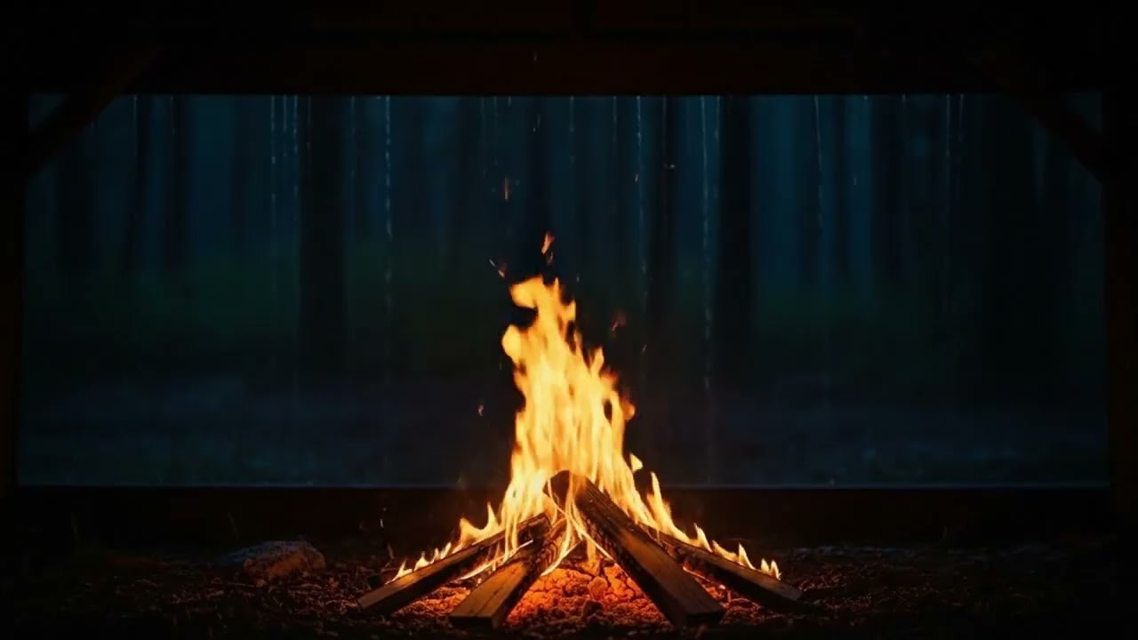 Rainforest Cozy Campfire | 1-Hour | Meditation - Sound Healing - Relaxation
