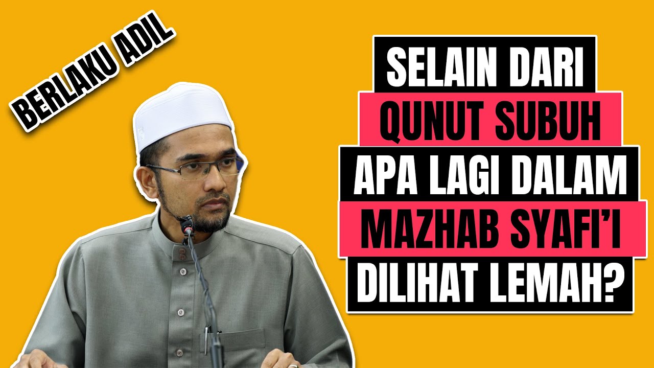 Prof Dr Rozaimi - Selain Dari Qunut Subuh. Apa Lagi Dalam Mazhab Syafi'i Dilihat Lemah?