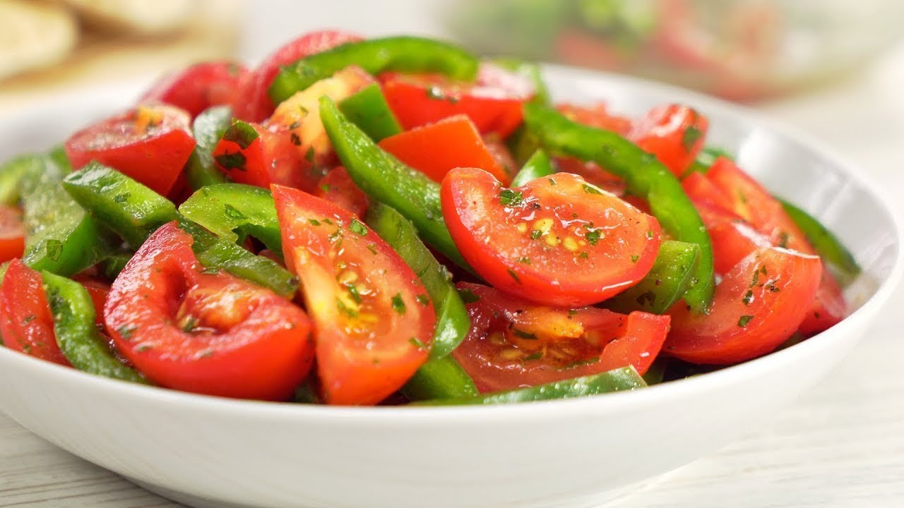 Quick Bell Pepper and Tomato Salad in Aromatic Sauce. Recipe by Always Yummy!