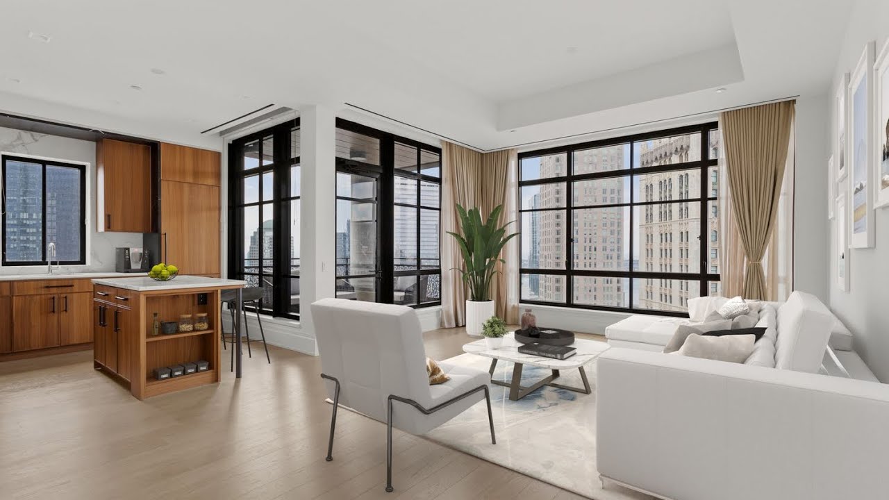 25 Park Row #38A video tour. 2 Bed 2.5 Bath brand new condo, $15,000/month #NYC #apartmenttour