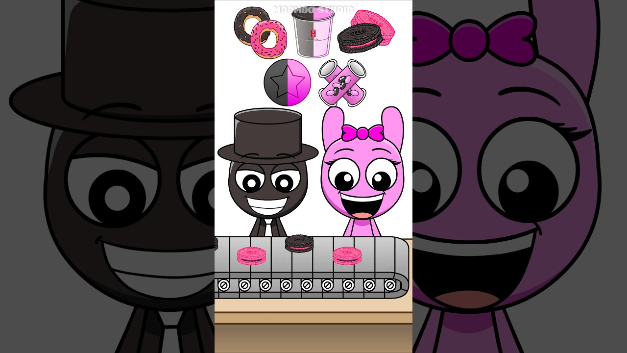 Sprunki Black or Pink Challenge Mukbang