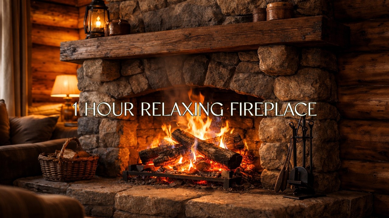 1 hour relaxing fireplace sound for chill and sleep