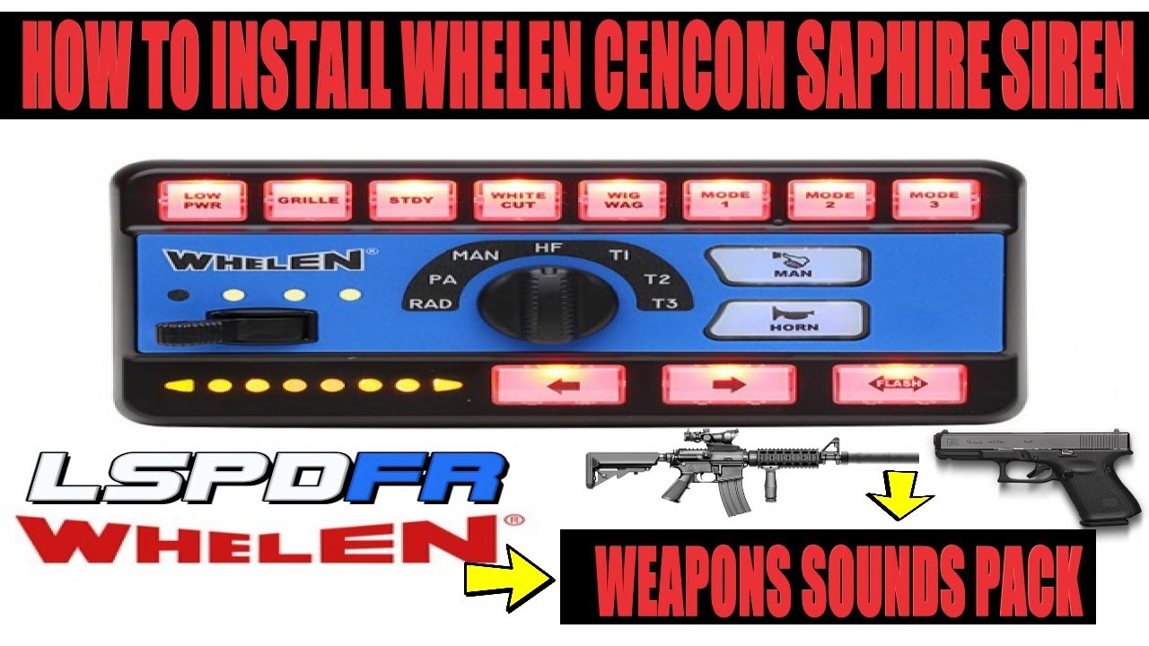 Как установить пакет звуков сирены и оружия Whelen Cencom Saphire | GTA 5 #lspdfr