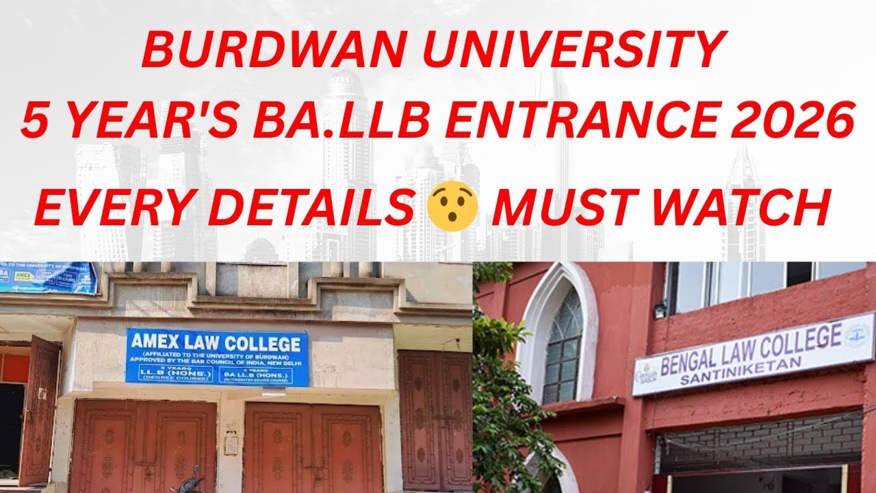 || BURDWAN UNIVERSITY 5 YEAR'S BALLB ENTRANCE 2026 || BU CLAT 2026 (5 YRS BA.LLB) || BU 5 YRS LAW ||