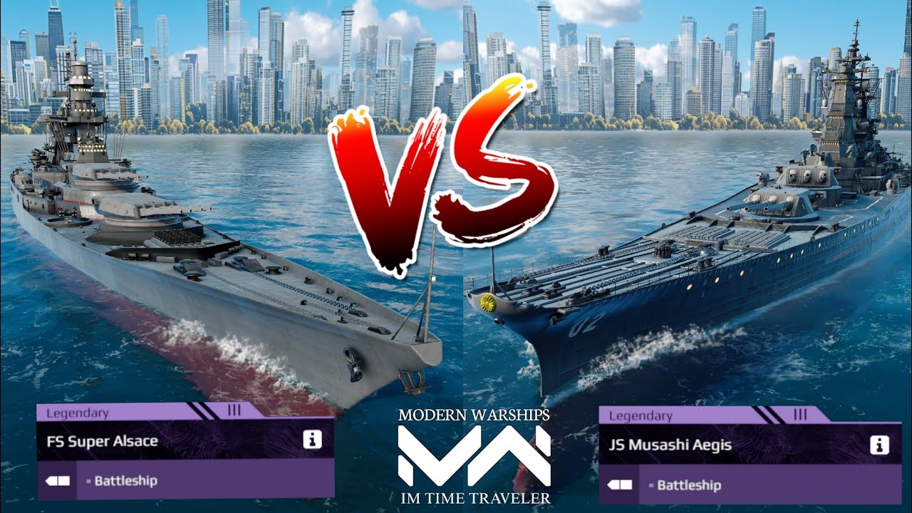 FS Super Alsace Vs JS Musashi Aegis | Modern Warships