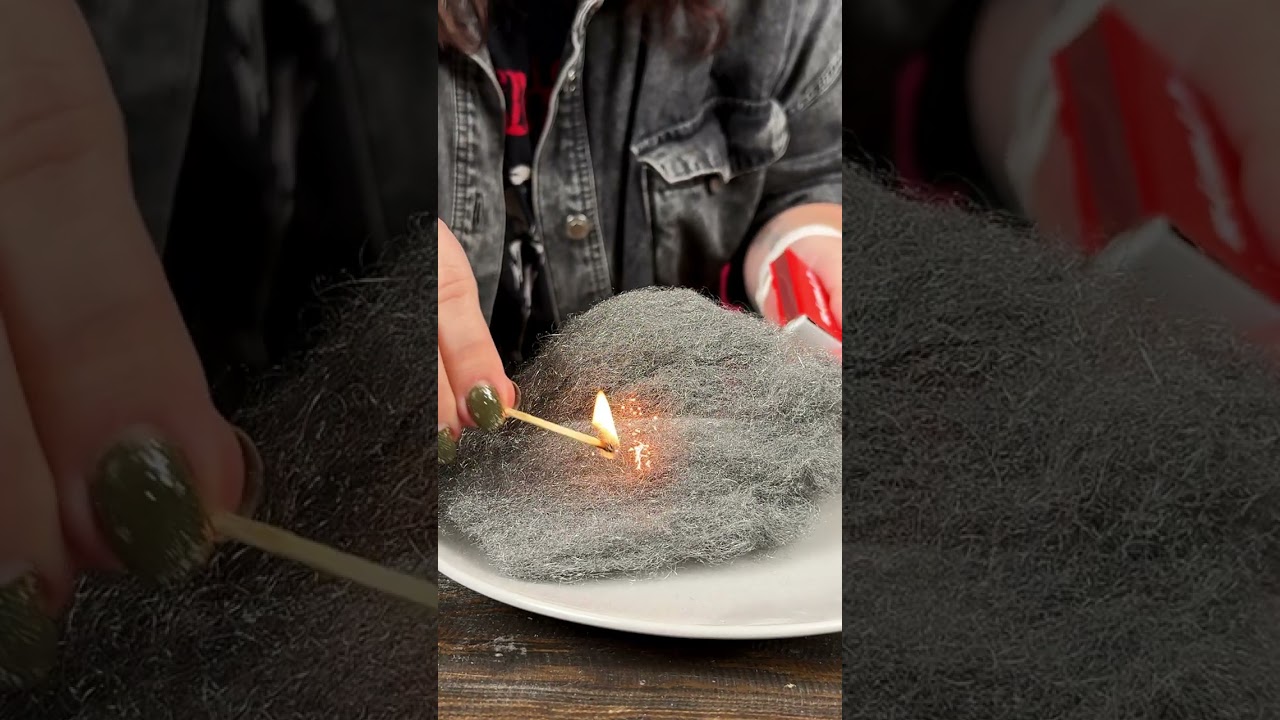 What Happens If You Set Steel Wool on Fire?!🔥 #experiment #shorts