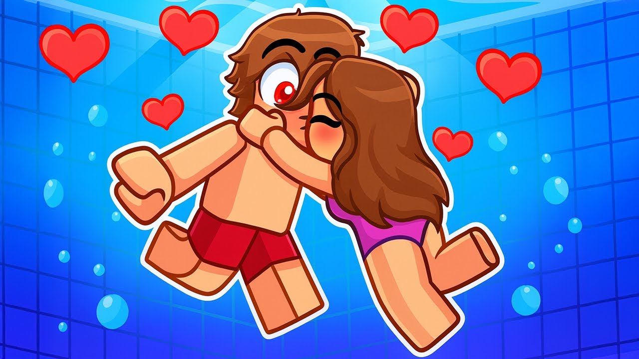 Ich habe meinen Schwarm bei einer POOLPARTY nur f&uuml;r M&auml;dchen in Roblox gek&uuml;sst.