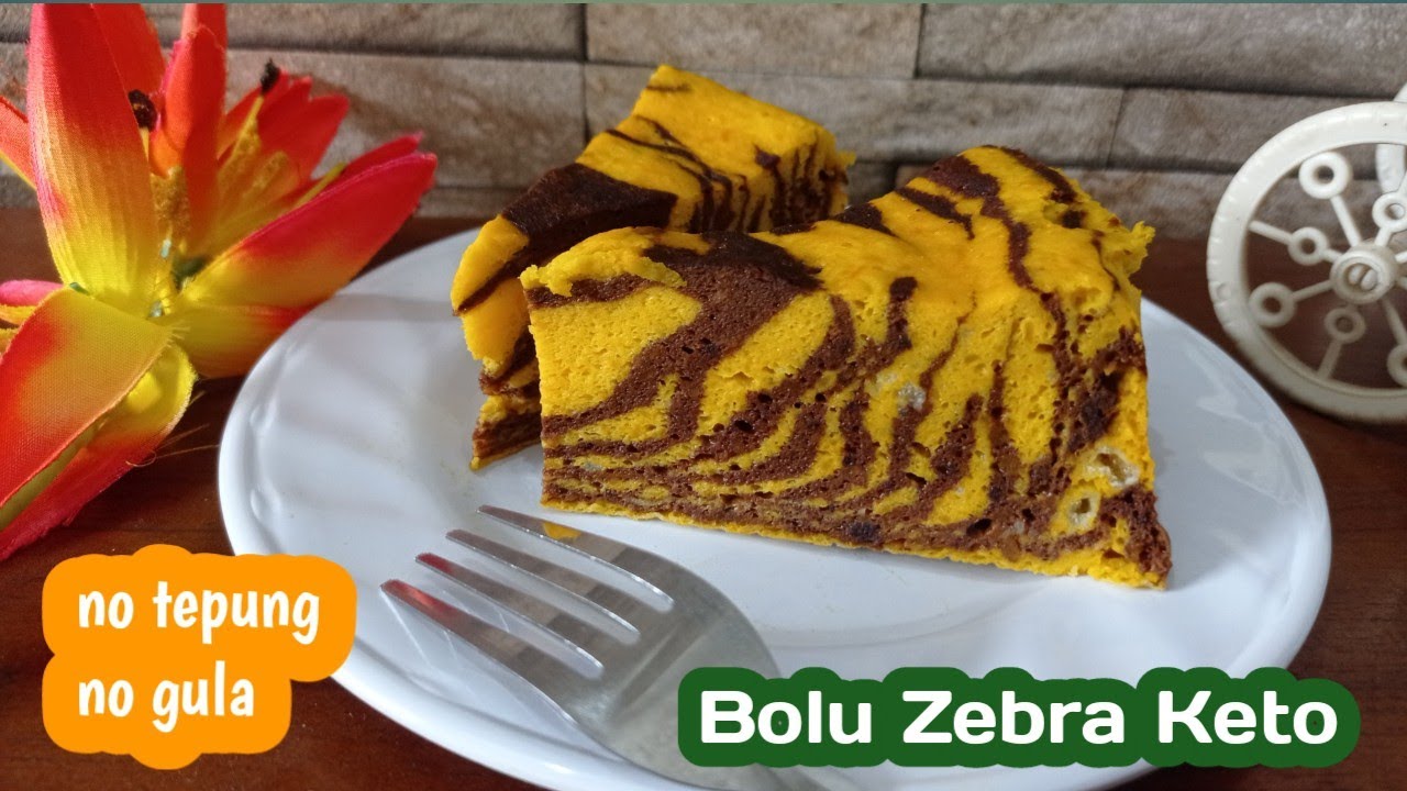 Bolu Zebra Keto aman untuk diet dan diabetes no tepung bebas gula