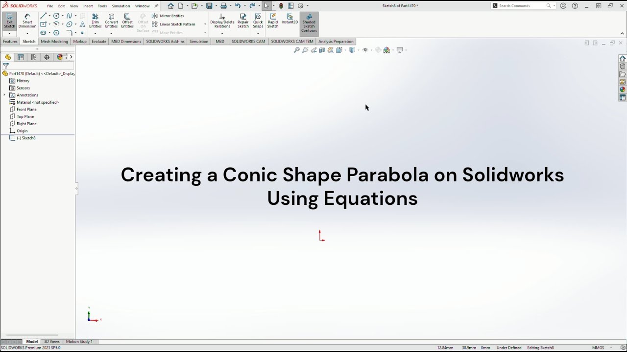 How to Create and Use Equations in Solidworks! Generate Parabolas/Curves- make Conic Shapes