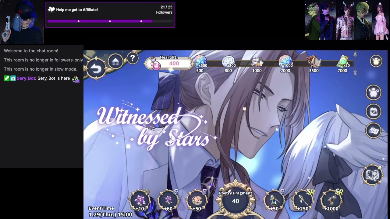 Erik's Bday Event Witnessed by Stars - Chap2 & Love and Deepspace Throne of Eros Event Chapters