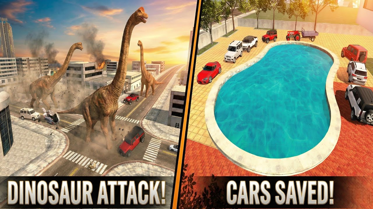 ​🦖 DINOSAURS Destroyed City! 😱 Saving All Supercars in Indian Bikes Driving 3D 🚗💨