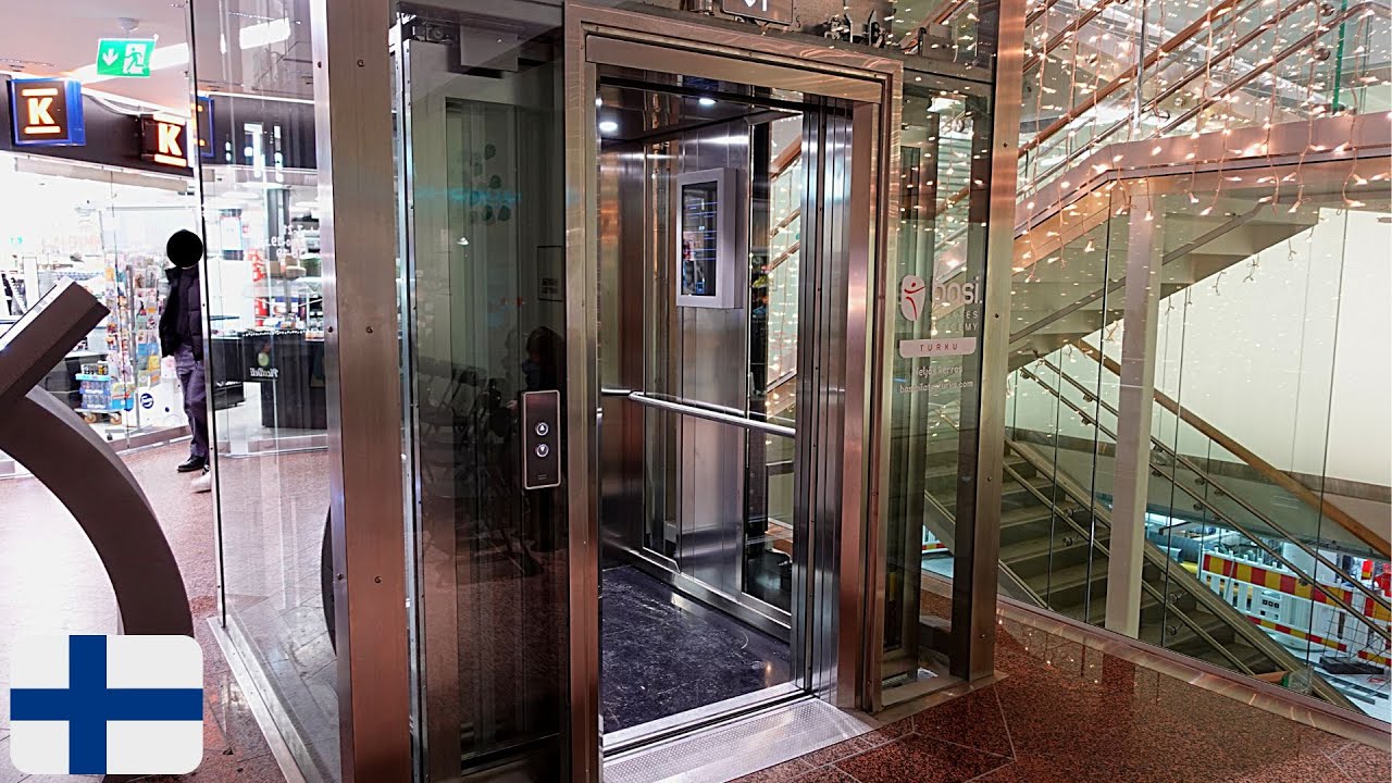 Happy Xmas 2022! Brand new 2022 KONE Monospace DX elevator at Hansa shopping center, Turku FIN