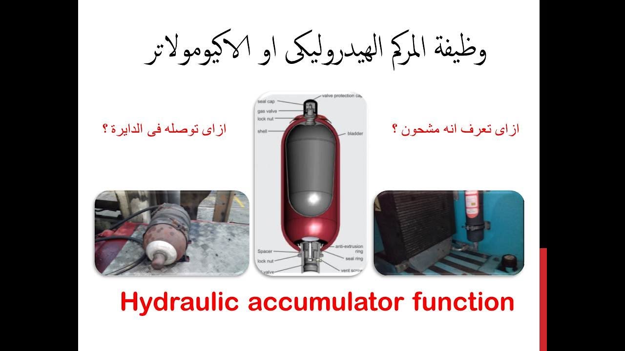 فايدة المركم الهيدروليكى او الاكيومولاتر  فى دوائر الهيدروليك  .. Hydraulic accumulator function