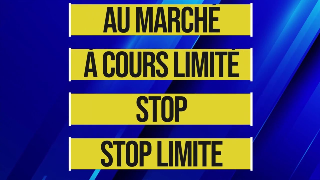 Les types d'ordres en bourse