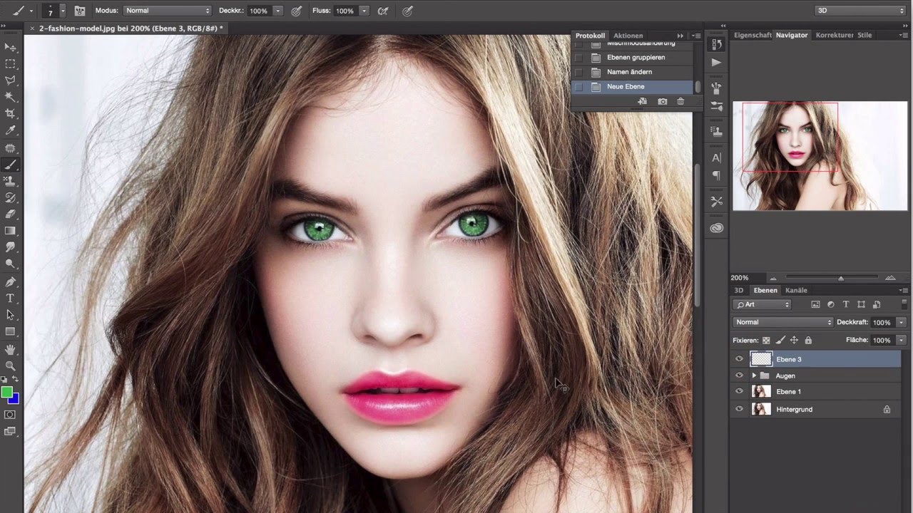 Photoshop - Anfängertutorial - Haare und Lippen einfärben