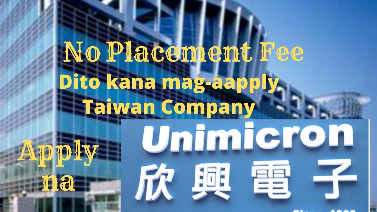 NO PLACEMENT Fee Unimicron Technology Corp, Xinfeng hsinchu Taiwan